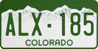CO license plate ALX185