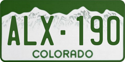 CO license plate ALX190