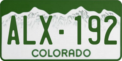 CO license plate ALX192