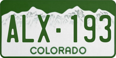 CO license plate ALX193