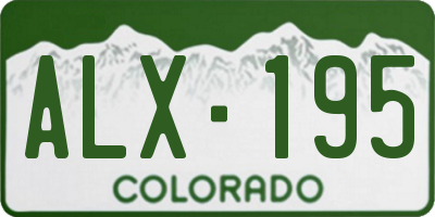 CO license plate ALX195