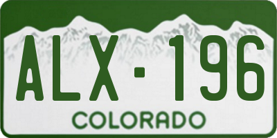 CO license plate ALX196