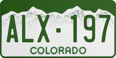 CO license plate ALX197