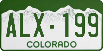 CO license plate ALX199