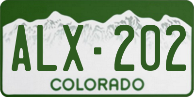 CO license plate ALX202