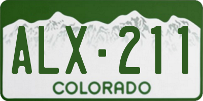 CO license plate ALX211