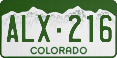 CO license plate ALX216
