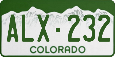 CO license plate ALX232