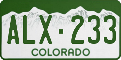 CO license plate ALX233