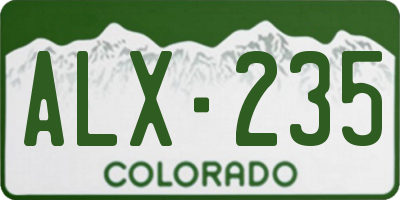 CO license plate ALX235