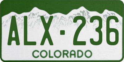 CO license plate ALX236