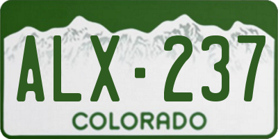 CO license plate ALX237