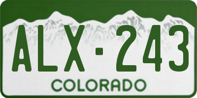 CO license plate ALX243