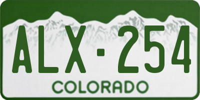 CO license plate ALX254