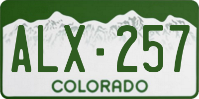 CO license plate ALX257