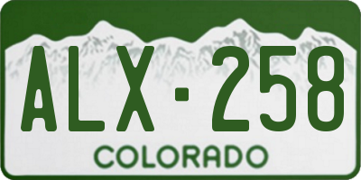 CO license plate ALX258