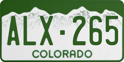 CO license plate ALX265