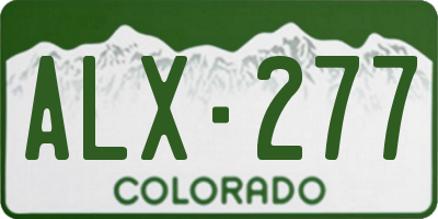 CO license plate ALX277
