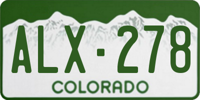 CO license plate ALX278