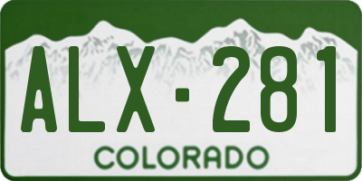CO license plate ALX281