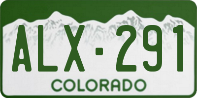 CO license plate ALX291