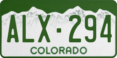 CO license plate ALX294