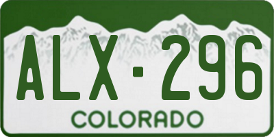 CO license plate ALX296