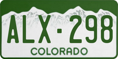 CO license plate ALX298