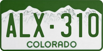 CO license plate ALX310