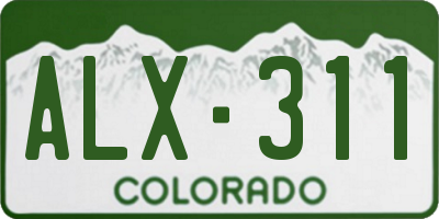 CO license plate ALX311