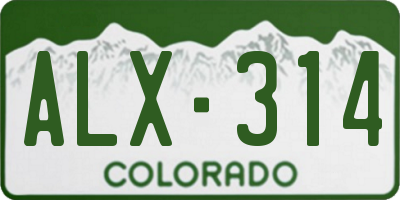 CO license plate ALX314