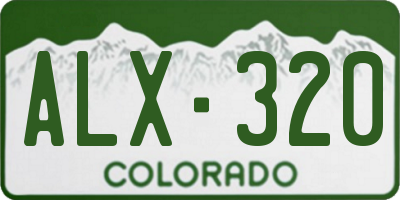 CO license plate ALX320