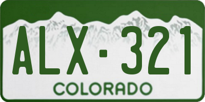 CO license plate ALX321