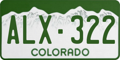 CO license plate ALX322