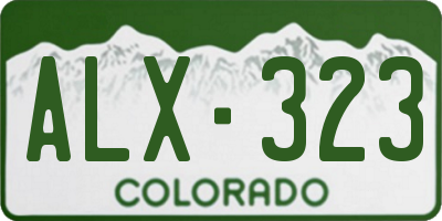 CO license plate ALX323