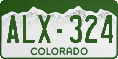 CO license plate ALX324