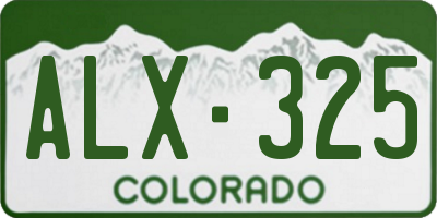 CO license plate ALX325