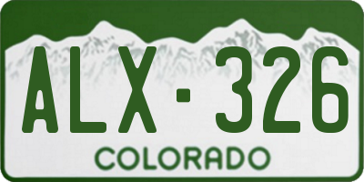 CO license plate ALX326