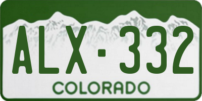 CO license plate ALX332