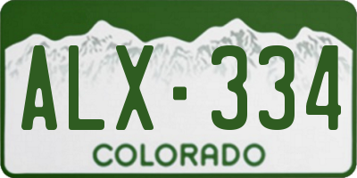 CO license plate ALX334
