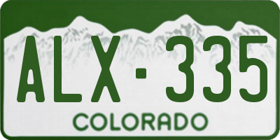 CO license plate ALX335