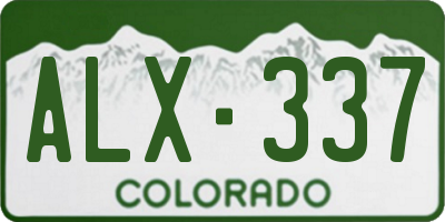 CO license plate ALX337