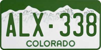 CO license plate ALX338