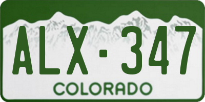 CO license plate ALX347