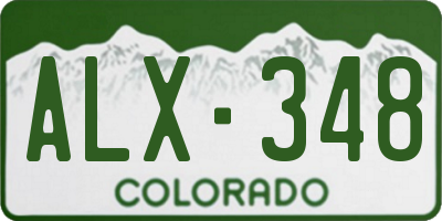 CO license plate ALX348