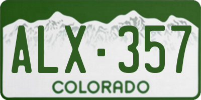 CO license plate ALX357