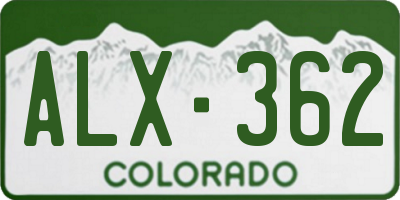 CO license plate ALX362