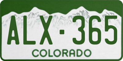 CO license plate ALX365