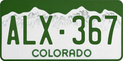 CO license plate ALX367