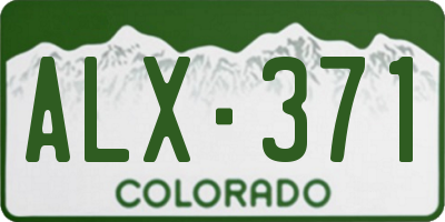CO license plate ALX371